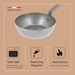 De Buyer Mineral B Carbon Steel Country Fry Pan – 9.5 Diameter 6.5 Cooking