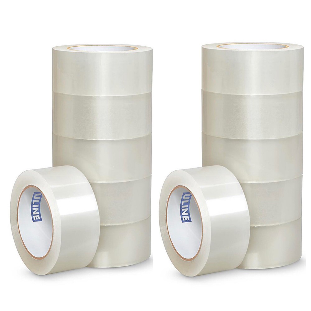 (12) ULINE S-423 2″ x 110yds 2mil PACKING / SHIPPING TAPE ROLLS TWELVE TOTAL