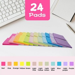 (24 Pads) Sticky Notes 3×3 Inches,Bright Colors Self-Stick Pads, Easy to Post…