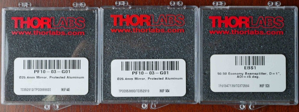 THORLABS PF10-03-G01 PROTECTED ALUMINUM MIRROR, EBS1 BEAMSPLITTER, OPEN-BOX NEW