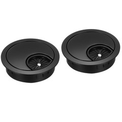 2 Pcs Desk Grommet 1.8 Inch,Zinc Alloy Desk Hole Cover,45mm,Black