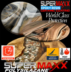 EPOXY RESIN BAR & TABLE TOP CERAMIC CLEAR COAT SCRATCH STAIN HEAT RESISTANT