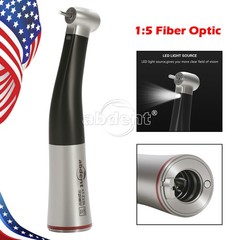 Dental 1:5 LED Fiber Optic Contra Angle Increasing Handpiece Inner 4 Spray black