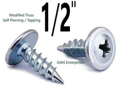 Modified Truss Head Phillips Self piercing sharp point screws #8 x 1/2″- 3″ Zinc
