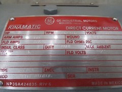 GE Kinamatic DC Motor 3HP Type CD189ATC Model 5CD145VC001B016