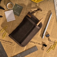LOCHBY Pocket Journal Brown | Notebook Cover | Water Resistant Waxed Canvas