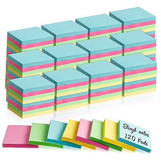 Sticky Notes Bulk 1.5 x 2 Inch Mini Self Stick Pads Assorted 120 Classic Color