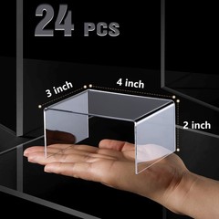 24 Pieces Acrylic Risers for Display Clear Acrylic Stand Shelf Display Risers…