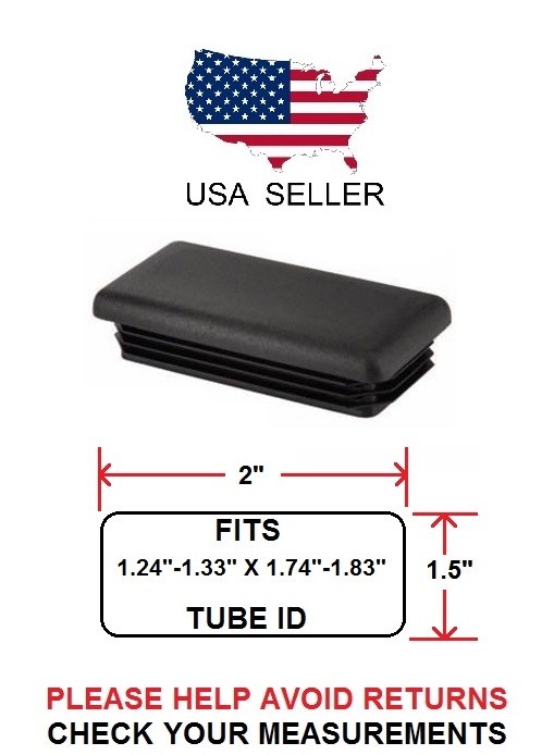 1.5 X 2 INCH RECTANGLE TUBING PLUG/END CAP 1.5″ X 2″ – QUANTITY 4