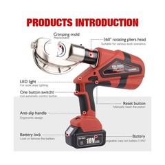 6 Ton Electric Hydraulic Crimper, Easy-Open Design for Quick Operation, 65KN …