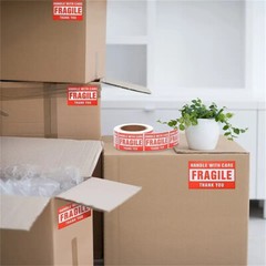 3000 Fragile Stickers 2×3 3×5 Fragile Label Sticker Handle With Care 500/roll