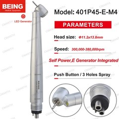 BEING Dental 45 Degree Surgical Handpiece High Speed Turbine 4 Hole LED Reverse