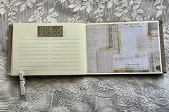 junk journal hand made canvas lace raffia bow 6 1/2 x 9 1/4 in. approx 80 pgs.