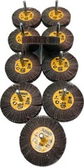 10 Pcs DEWALT Mounted Flap Wheel 3” x 1/2” W 1/4 in Shank Aluminum Oxide 80 Grit