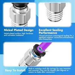 12 Pcs Push to Connect Fittings 1/4 Inch Tube OD X 1/8 NPT Air Line Fittings