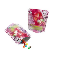 100pcs Cartoon Candy Holographic Mylar Bags 3.5g Smell Proof Zipper Pouches