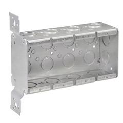 2-1/2 In. D Steel Metallic 4-Gang Welded Switch Box with 18 Cko’S and F Bracket,