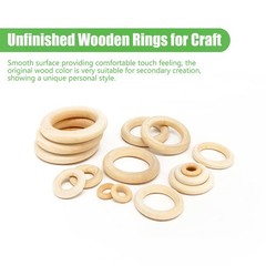 100 PCS Unfinished Natural Wooden Rings for Crafts, Wood DIY,…