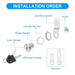 8 Pack Keyed Alike Cabinet Locks with Key 3/4 Inch for RV Drawer, Silver