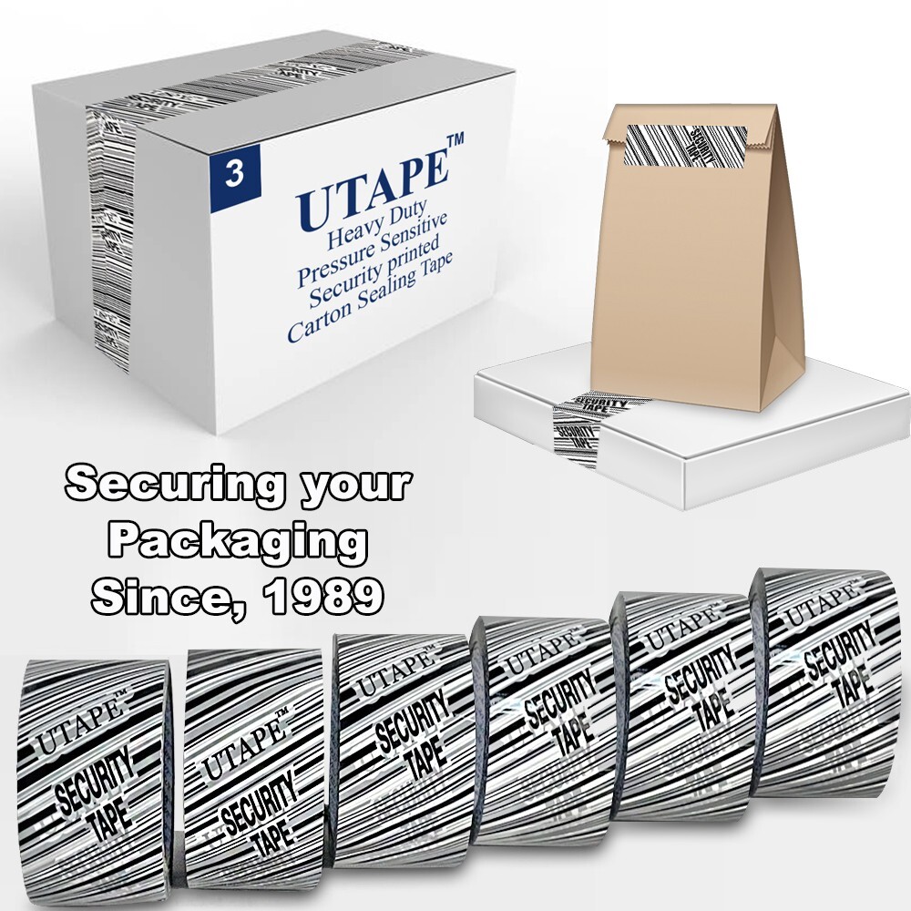 6 Rolls Security Box Carton Sealing Packing Tape 2″x330′ (50mic) UTAPE Brand