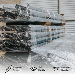 80 Gauge Cast Hand Stretch Wrap 3″ x 1500′ Plastic Bundling Shrink Film 18 Rolls