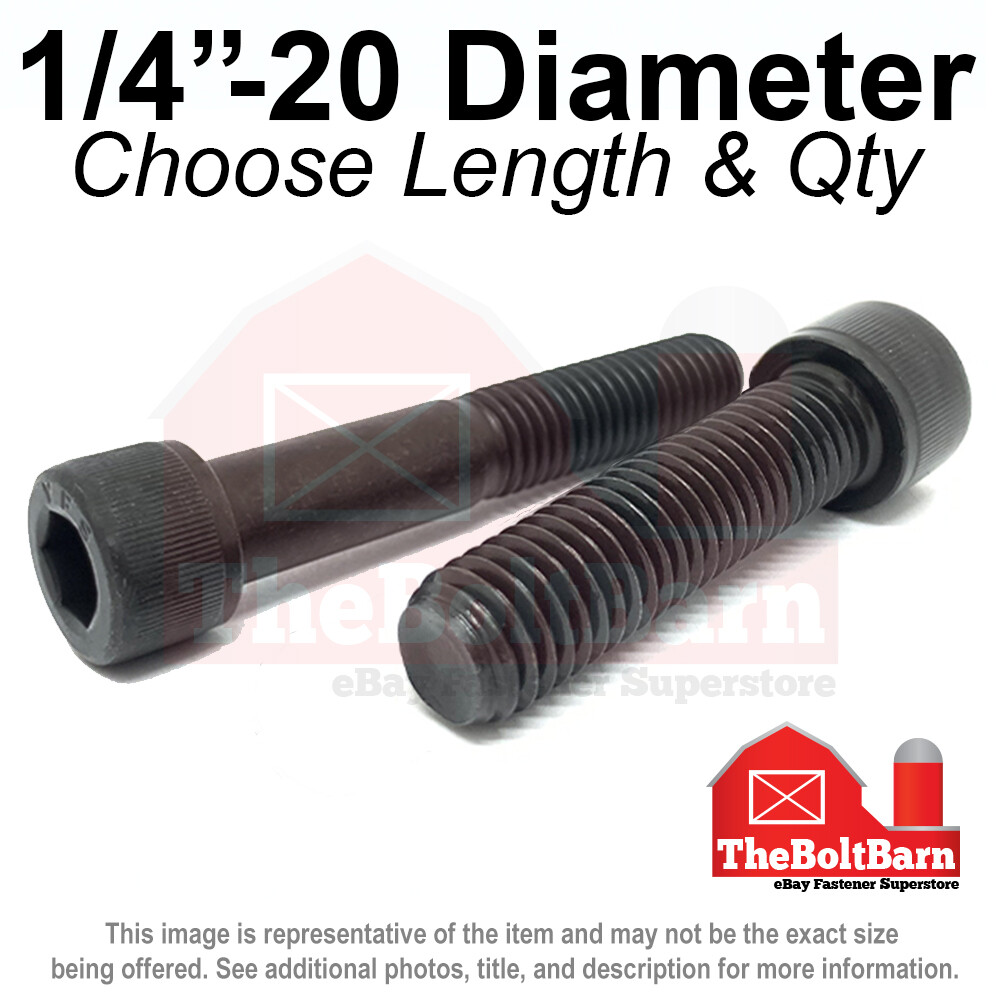 1/4″-20 Allen Socket Head Alloy Cap Screws Bolts Black Oxide COARSE (Pick Size