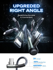 USB C to USB C Cable 60W, 2-Pack 6.6FT Right Angle Type-C Fast Charging Cord, Ny