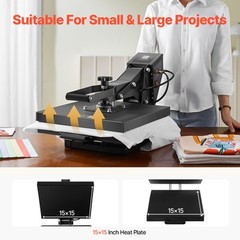 Heat Press Machine 15 x 15 inch Sublimation Printer Transfer for DIY