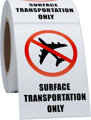 2×3 Inch Surface Transportation ONLY DOT Warning Labels Stickers Total 300