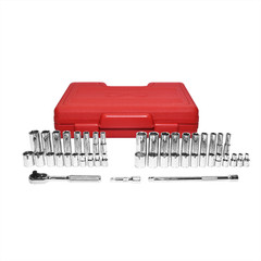 K Tool International Socket Set SAE and Metric 6 pt. 1/4 in. Dr 44 Pieces 21044