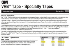 3M VHB Tape 4930 White, 2.75 in x 72 yd 25.0 mil, USA Made Very High Bond NEW!