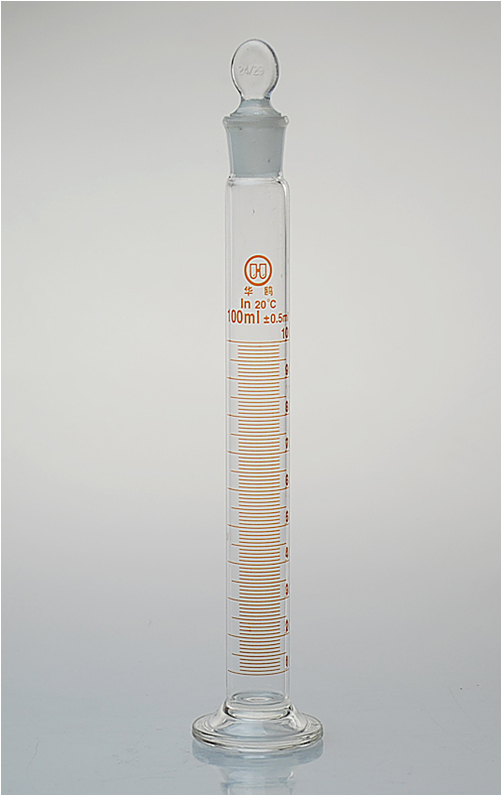 lab glass graduated cylinder with stopper Set of 4 Cylinders, 10 25 50 100mL new