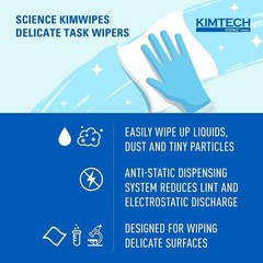 1-Ply Unscented Kimwipes – Light-Duty Wipers for Labs, 286 Efficient Dispensing