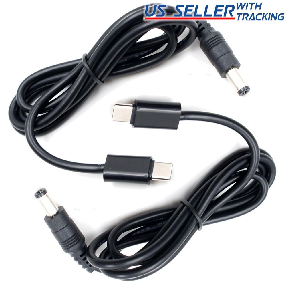 2pcs USB C Type-C 9V 12V 15V 20V PD Trigger 3ft Power Cable 5A DC 5.5 x 2.1mm