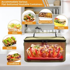 Aotto Heated Lunch Box Food Warmer – 12V/24V 10.23”L x 7.87”W x 5.51”H, Green