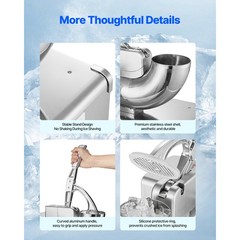 Uimoso Commercial Ice Shaver Crusher 661LBS/H 350W 4-Blade Snow Cone Machine