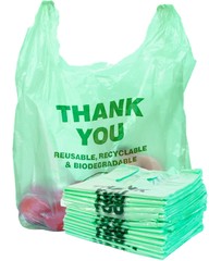 Biodegradable Thank You Carry-Out Bags 11.5×6.5×22 Shopping Bags T-Shirt Bags