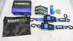 2 Pack Rhino USA 2in x 10ft Retractable Ratchet Straps 3,033lb Break Strength
