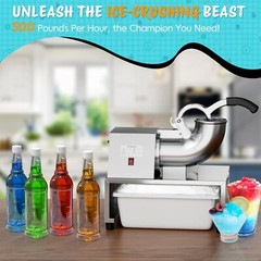 500LBS/H 300W Commercial Snow Cone Machine Ice Shaver Ice Crusher for Snow Cones