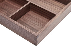 Elegant Black Walnut Wood Organizer Tray for Desk & Drawer Storage