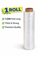 18″ x 1500′ 80 Gauge Stretch Film Pallet Wrap Hand Shrink Wrap Clear