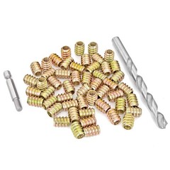 80 Pack M6x15mm Wood Threaded Inserts Hex Socket Metal Nut Fastener Set