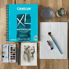Canson XL Watercolor Pad, 140lb, Wire Bound, 36 Sheets, 9 by 12 Inches 9×12