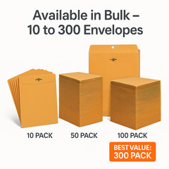 Quality Park 10×13 Kraft Clasp Envelopes #97 Brown 28lb Metal Mailing 10-300