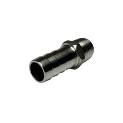 1/2” NPT Male to 18mm Stainless Hose Barb Adapter Oil Fuel Water Fitting