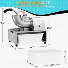 Professional 500 LB/H Commercial Ice Crusher Shaved Ice Machine for Home Party