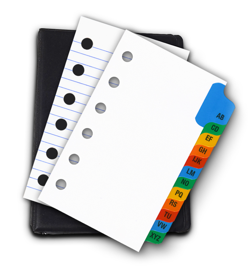 3 x 5 inch 6 Ring Binder Kit