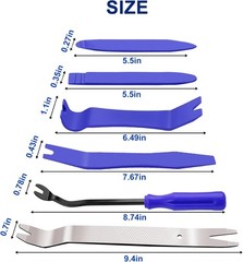Auto Trim and Door Panel Clip Removal Tool Kit, 6-Piece Plastic an Color: blue