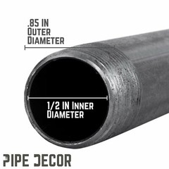 1/2 in. X 48 in. Black Pipe 4 Pack
