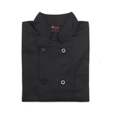 Chef Jacket PLASTIC BUTTON Short Sleeve Coat Black White Unisex Chefs Jackets